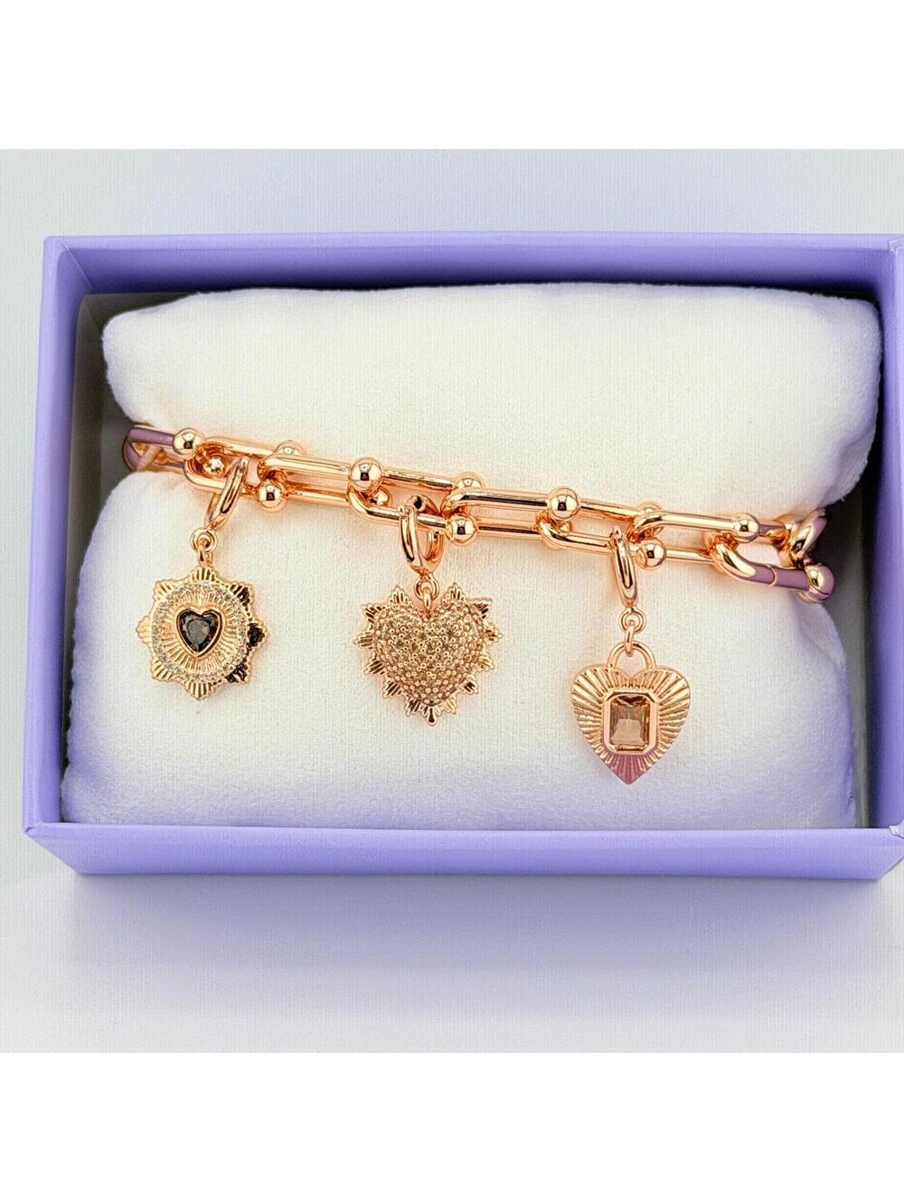 Bomb Party Charmelier Charm Bracelet BR57200 "Heart Of Light" on Rose Gold
